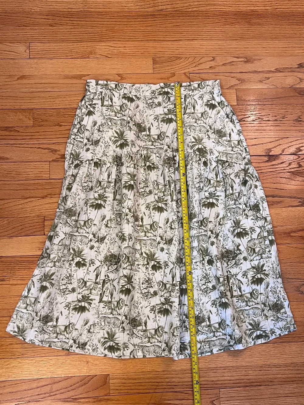 Green & White Linen Toile 2-Piece Skirt Set - Picture 6 of 10